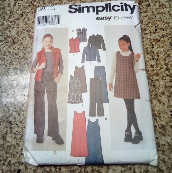 Simplicity Sewing Pattern 4839 Girl's Jacket Vest Pants Jumper Size 7-16 Uncut - Picture 1 of 1
